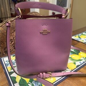 Coach Purple Crossbody Bag with Gold Accents
